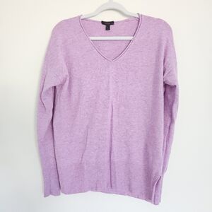 J.Crew V Neck Swing Sweater Wool blend S Small Pink Oversized Relaxed